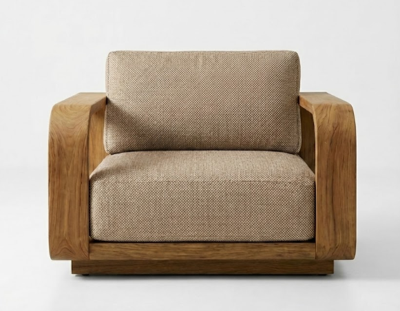Vesper Lounge Chair Front - Arbor Pebble